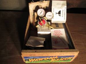 lot 339 image: Crate with new oxy fuel Guage, phot...