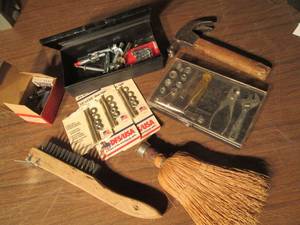 lot 375 image: Miniature tool set , small whisk br...