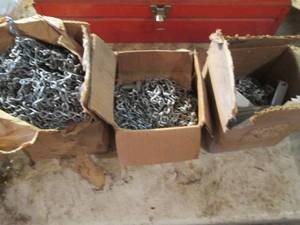 lot 94 image: 3 boxes of smaller chains (see phot...