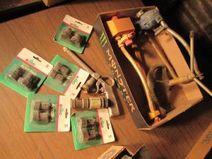 lot 117 image: 3 vintage sprinkler heads, paint gu...