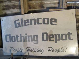 lot 135 image: Metal Glencoe Clothing Depot sign 4...