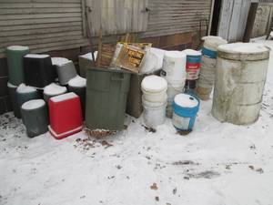lot 299 image: Large lot of pails, waste baskets a...