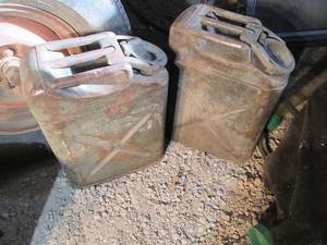 lot 597 image: 2 metal watergas cans, your choice...