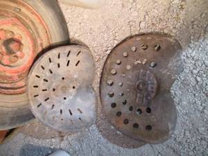 lot 600 image: 2 vintage tractor seats...