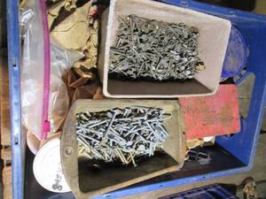 lot 622 image: Crate full of screws and nails...