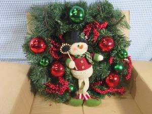 lot 27 image: (EW6) 20 Lightup Snowman Wreath Un...