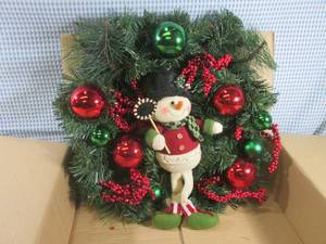 lot 28 image: (EW6) 20 Lightup Snowman Wreath Un...