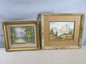 lot 45 image: (C-1) 2 Vintage Framed Oil Painting...