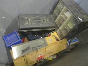 lot 105 image: (EW3) Tote of Misc Tools Etc See Ph...