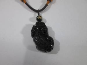 lot 173 image: (FS) Obsidian Pendant Necklace ...