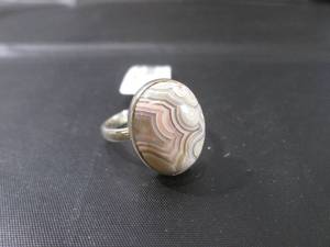 lot 177 image: (FS) Moss Agate Ring Size 8...