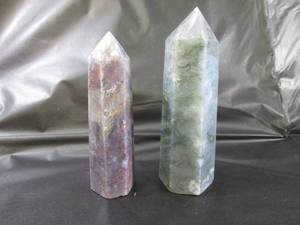 lot 180 image: (FS) 2 - 6 Point Moss Agate Towers ...