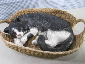 lot 189 image: (FS) Life Size Cat Figure Sleeping ...