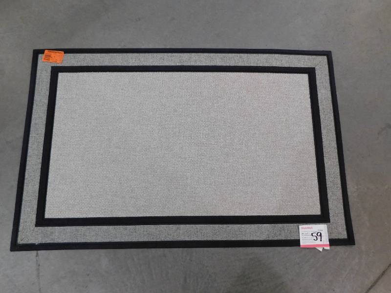 StyleWell Racetrack Gray 18 in. x 30 in. Rubber Backed Door Mat