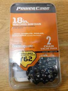 lot 35 image: Powercare 18 in. Y62 Semi Chisel Chainsaw Chain (2-Pack)