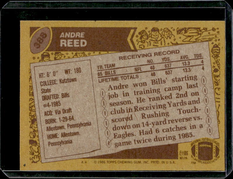 1986 Topps Andre Reed Rookie #388