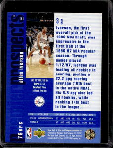 1996 Upper Deck SP Allen Iverson Rookie #141