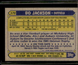 1987 Topps Bo Jackson Rookie #170