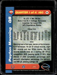 1998 Collectors Edge Peyton Manning Rookie #60