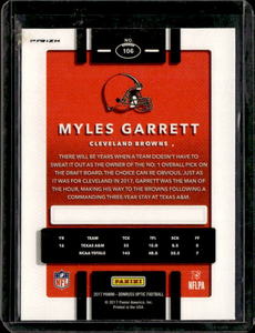 2017 Optic Silver Myles Garrett Rookie #106