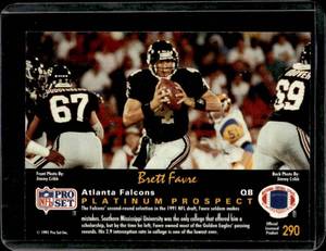 1991 Pro Set Platinum Brett Favre Rookie #290