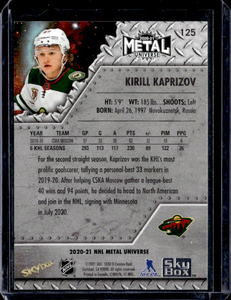 2020 Metal Universe Kirill Kaprizov Rookie #125