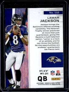 2018 Rookies & Stars Lamar Jackson Rookie #112