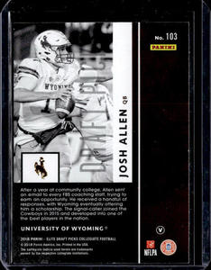 2018 Elite Draft Picks Josh Allen Rookie #103