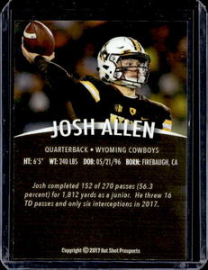 2017 Hot Shot Prospects Josh Allen Rookie