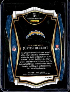 2020 Select Premier Purple Die Cut Justin Herbert Rookie #144