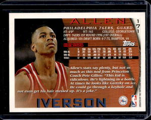 1996 Topps Allen Iverson Rookie #171