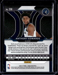 2020 Prizm Anthony Edwards Rookie #258
