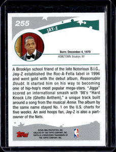 2005 Topps Basketball JAY-Z Rookie Card #255