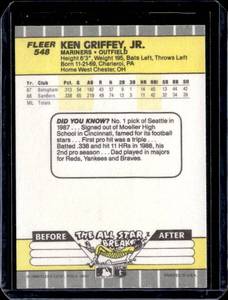 1989 Fleer Ken Griffey Jr. Rookie #548