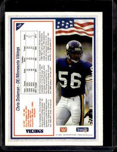 1992 Chris Doleman Autograph Football Card