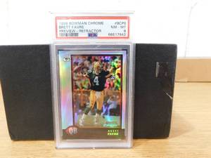 PSA 8 1998 Bowman Chrome Preview Refractor Brett Favre #BCP6