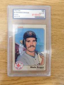 1983 Fleer Wade Boggs Rookie Card #179 Graded Gem Mint Pro 10