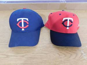 (2) NEW Minnesota Twins Adult Baseball Caps Adjustable Backs