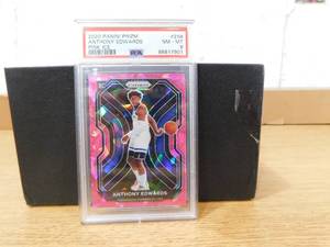 PSA 8 2020 Prizm Pink Ice Anthony Edwards Rookie #258