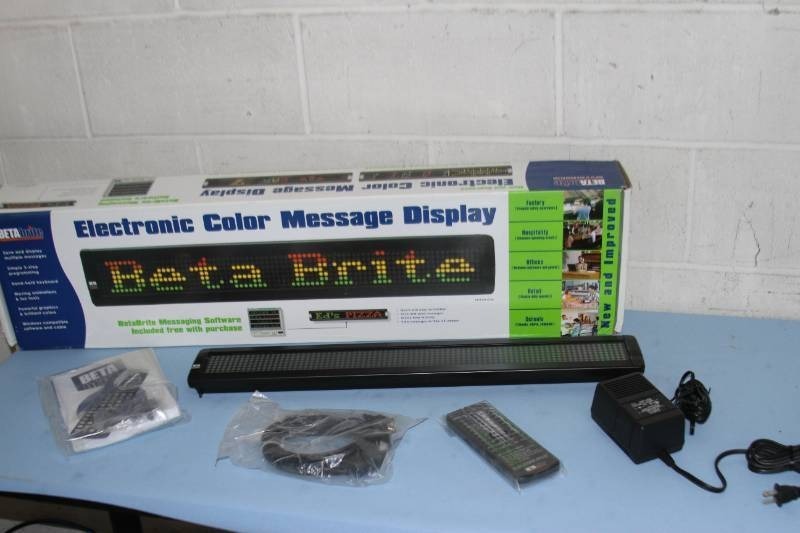 lot 21 image: Adaptive Micro Systems 213C-1 BetaBrite Indoor LED Digital Signage  Sign  Message Center Display Board