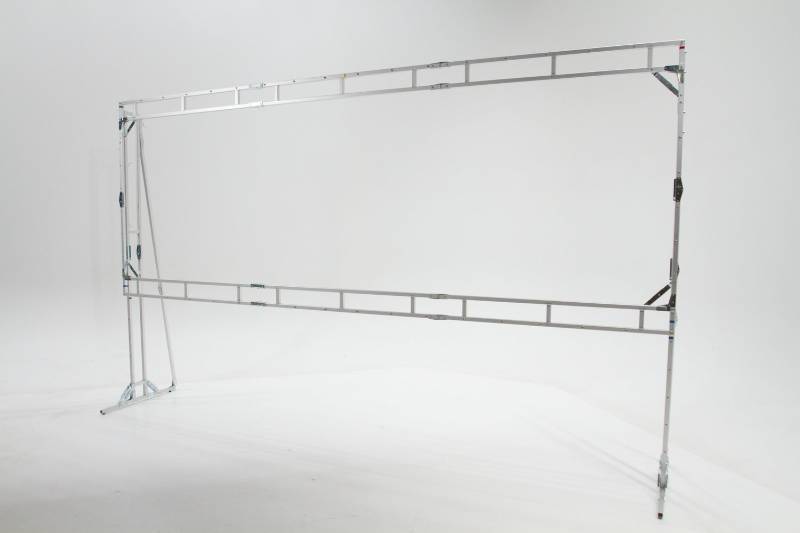 lot 14 image: The Screen Works - 16 x 9 Easy EZ Fold Portable Video Projection  HUGE Projector Screen w Truss Frame & Matte White