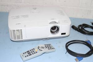 lot 105 image: NEC NP-M300W WXGA Widescreen Conference Room  Home Theater 3000 Lumen Projector  Projection System