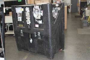 lot 106 image: VERY LARGE Hard Sided Exhibit  Trade Show Storage & Shipping Case with Hinged Lid on Casters
