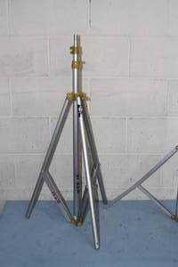 lot 116 image: Lot of 2 - Lowel Portable Folding Tripod Telescoping  Telescopic Light  Lighting Stands
