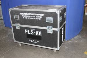 lot 124 image: Hard Sided Road  Travel  Show Foam Lined Equipment Shipping Case with Heavy Duty Casters