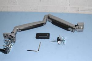 lot 135 image: Articulating  Height Adjustable Desktop Computer Single Monitor Stand - VESA Compatible