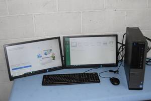 lot 141 image: Dell Optiplex 790 Desktop Computer System with Microsoft Windows & Office and DUAL NEC 20 MultiSync Monitors