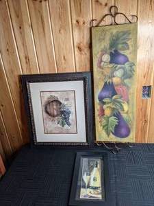 Home Interiors Fruit Picture, Wine Cellar Picture, Cabernet Pair Picture