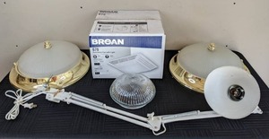 Beautiful Pair of Dome Lights, Broan Ventilation Fan w Light, & More