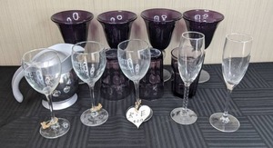 Glassware Deep Purple Bubble Goblets, Purple Tumblers, Champagne Glasses, & More